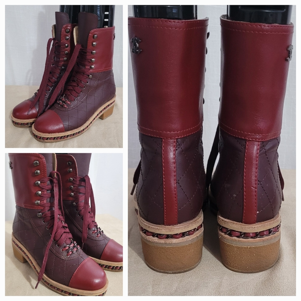 QUILTED Leather Boots / 7 5